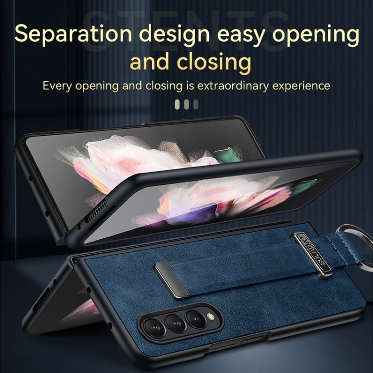 For Samsung Galaxy Z Fold4 SULADA Cool Series PC + Leather Texture Skin Feel Shockproof Phone Case(Orange)