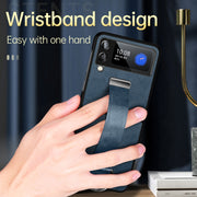 For Samsung Galaxy Z Flip4 SULADA Cool Series PC + Leather Texture Skin Feel Shockproof Phone Case(Black)
