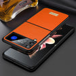 For Samsung Galaxy Z Flip4 SULADA Shockproof TPU + Handmade Leather Phone Case(Orange) - free shipping - PMC TechLife - Order now!