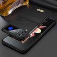 For Samsung Galaxy Z Flip4 SULADA Shockproof TPU + Handmade Leather Phone Case(Black) - free shipping - PMC TechLife - Order now!