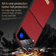 For Samsung Galaxy Z Flip4 SULADA Shockproof TPU + Handmade Leather Phone Case(Black)