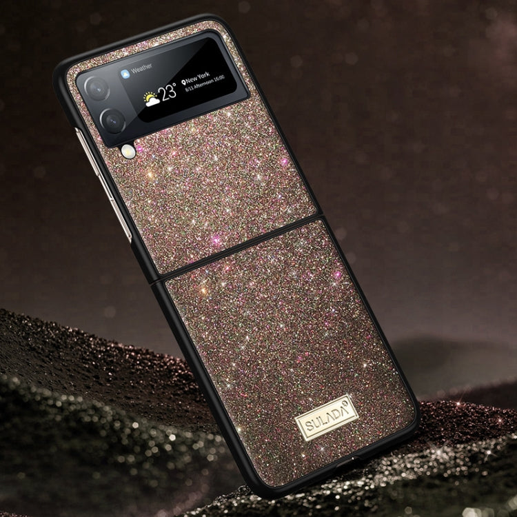 For Samsung Galaxy Z Flip4 SULADA Shockproof TPU + Handmade Leather Phone Case(Colorful)