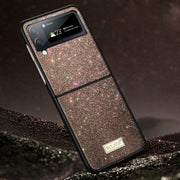 For Samsung Galaxy Z Flip4 SULADA Shockproof TPU + Handmade Leather Phone Case(Colorful)