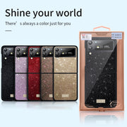 For Samsung Galaxy Z Flip4 SULADA Shockproof TPU + Handmade Leather Phone Case(Red)
