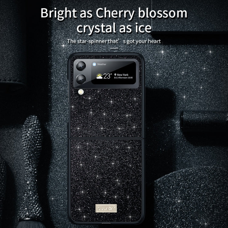 For Samsung Galaxy Z Flip4 SULADA Shockproof TPU + Handmade Leather Phone Case(Red)