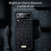 For Samsung Galaxy Z Flip4 SULADA Shockproof TPU + Handmade Leather Phone Case(Black)