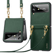 For Samsung Galaxy Z Flip4 SULADA Litchi Texture Leather + TPU Phone Case with Strap(Green) - Galaxy Z Flip4 5G Cases by SULADA | Online Shopping South Africa | PMC TechLife | Buy Now Pay Later Mobicred