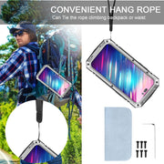 For iPhone 14 Pro Max R-JUST Shockproof Water-resistant Dust-proof Case with Holder (Silver)