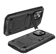 For iPhone 14 Pro Max R-JUST Shockproof Water-resistant Dust-proof Case with Holder (Black)