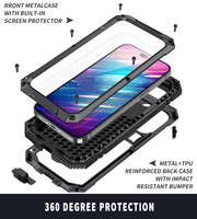 For iPhone 14 Pro Max R-JUST Shockproof Water-resistant Dust-proof Case with Holder (Black)