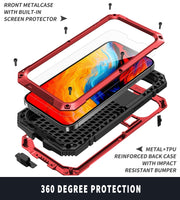 For iPhone 14 R-JUST Shockproof Water-resistant Dust-proof Case with Holder (Red)