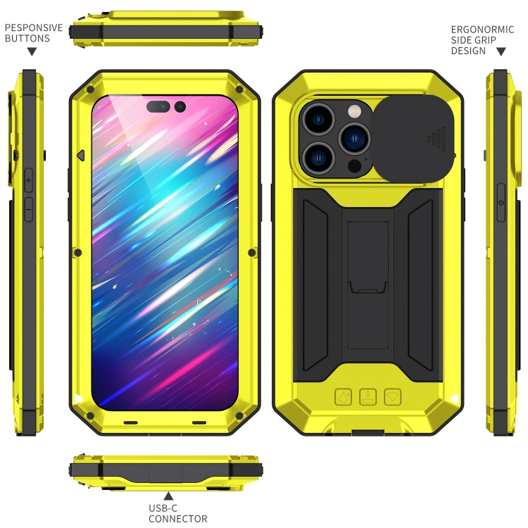 For iPhone 14 Pro Max R-JUST Shockproof Life Water-resistant Dust-proof Case (Yellow)