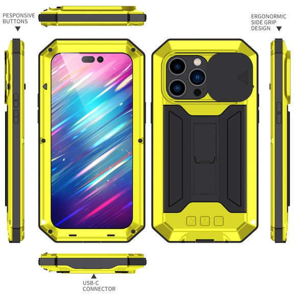 For iPhone 14 Pro Max R-JUST Shockproof Life Water-resistant Dust-proof Case (Yellow)