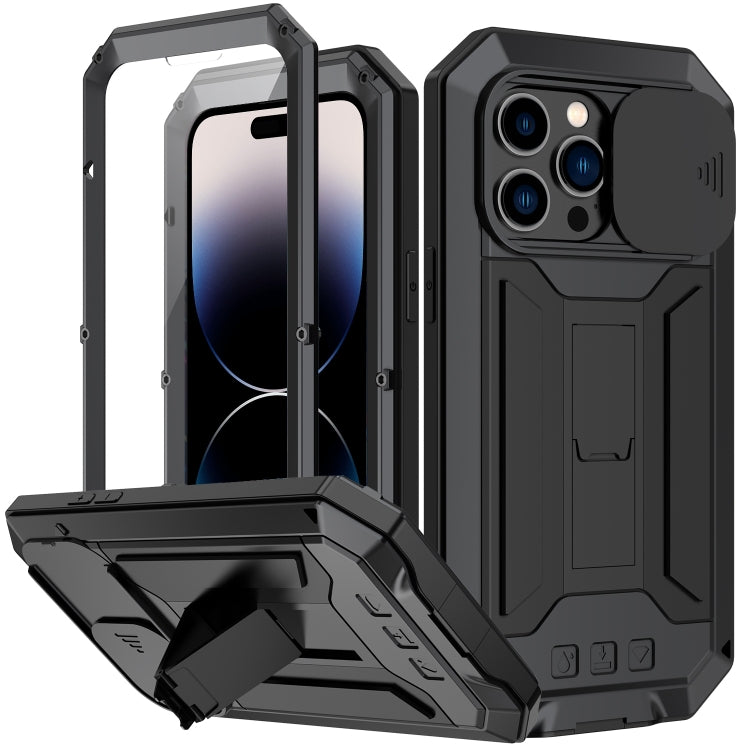 For iPhone 14 Pro Max R-JUST Shockproof Life Water-resistant Dust-proof Case (Black)