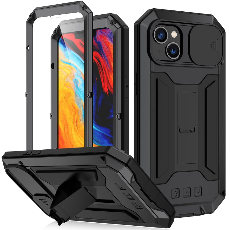 For iPhone 14 R-JUST Shockproof Life Water-resistant Dust-proof Case (Black)