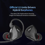 CVJ-CSN In-Ear Dual Magnetic Circuit Dynamic HIFI Wired Earphone, Style:With Mic(Black)