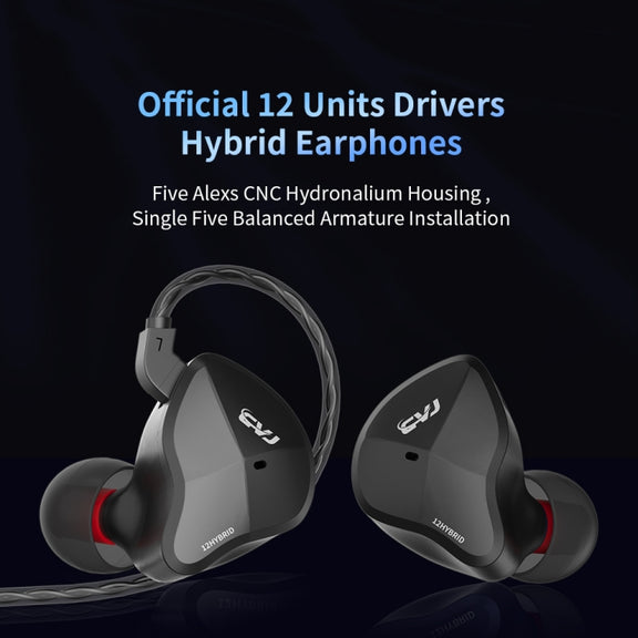 CVJ-CSN In-Ear Dual Magnetic Circuit Dynamic HIFI Wired Earphone, Style:Without Mic(Black)