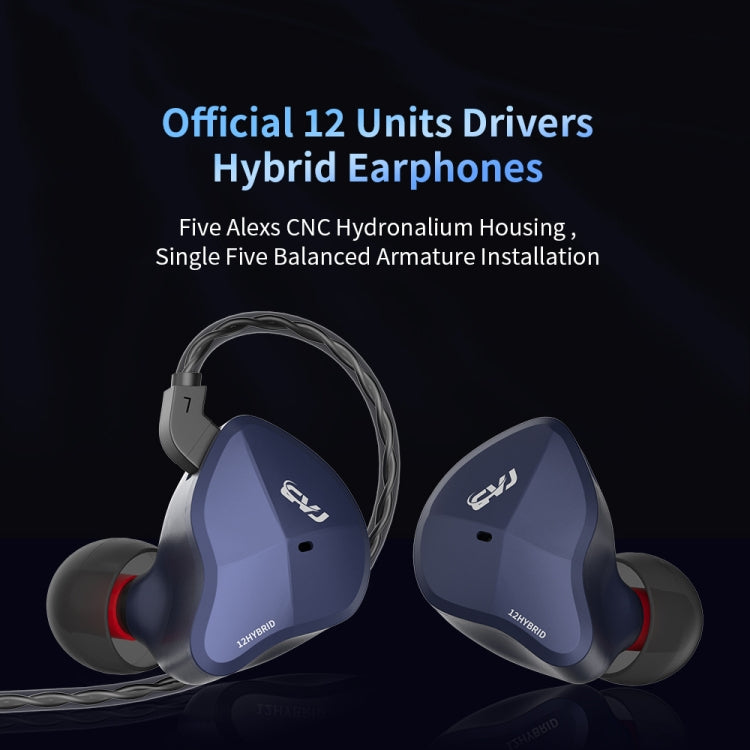 CVJ-CSN In-Ear Dual Magnetic Circuit Dynamic HIFI Wired Earphone, Style:Without Mic(Blue)