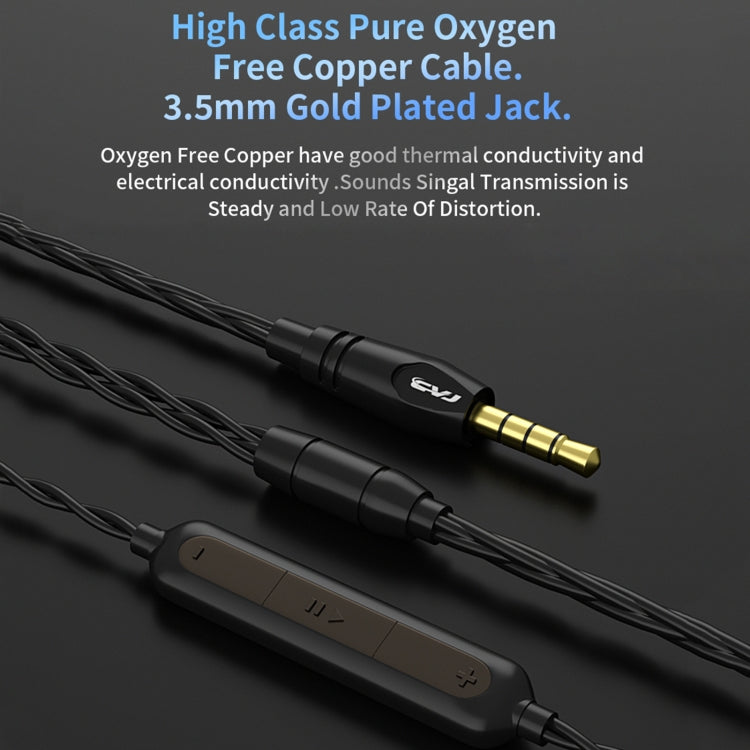 CVJ-CSN In-Ear Dual Magnetic Circuit Dynamic HIFI Wired Earphone, Style:Without Mic(Blue)