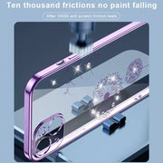 For iPhone 14 Electroplating Diamond Dandelion TPU Phone Case (Purple)