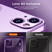 For iPhone 14 Electroplating Diamond Dandelion TPU Phone Case (Purple)