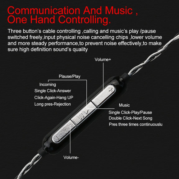 CVJ-CVM 1.2m 8 Core TC Silver Plated MMCX HIFI Earphone Update Cable, Style:With Mic