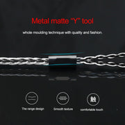 CVJ-CVM 1.2m 8 Core TC Silver Plated MMCX HIFI Earphone Update Cable, Style:With Mic
