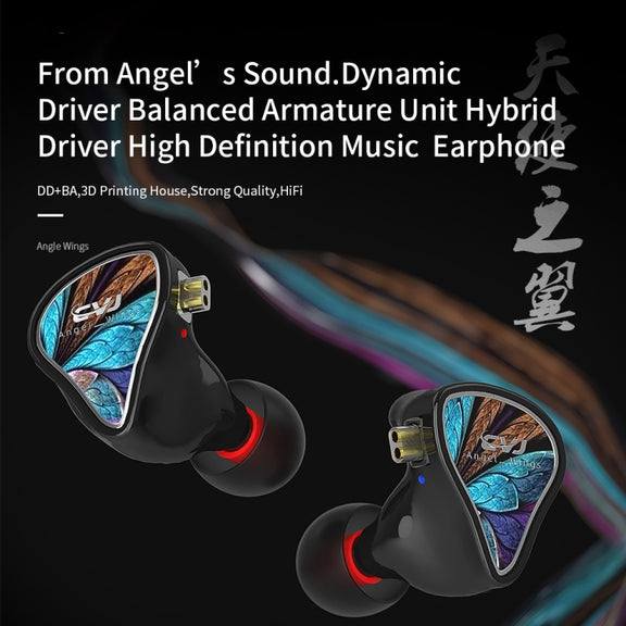 CVJ Angel Wings Hybrid Technology HiFi Music Wired Earphone With Mic
