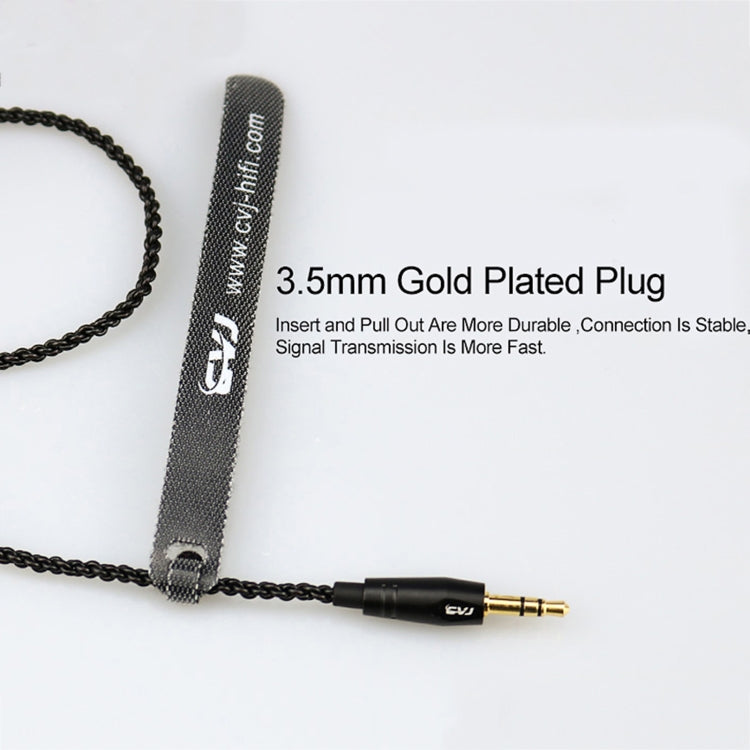 CVJ-V1 1.25m Oxygen-free Copper Silver Plated Upgrade Cable For MMCX Earphones, With Mic