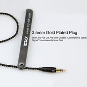 CVJ-V1 1.25m Oxygen-free Copper Silver Plated Upgrade Cable For MMCX Earphones, With Mic