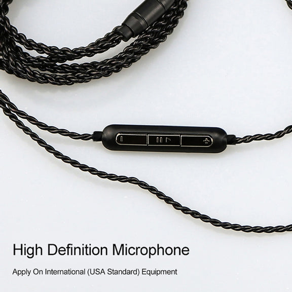 CVJ-V1 1.25m Oxygen-free Copper Silver Plated Upgrade Cable For MMCX Earphones, With Mic