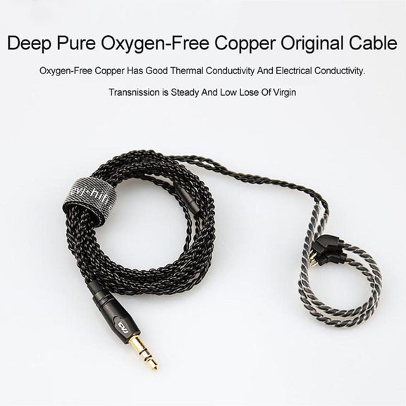 CVJ-V1 1.25m Oxygen-free Copper Silver Plated Upgrade Cable For MMCX Earphones, Without Mic