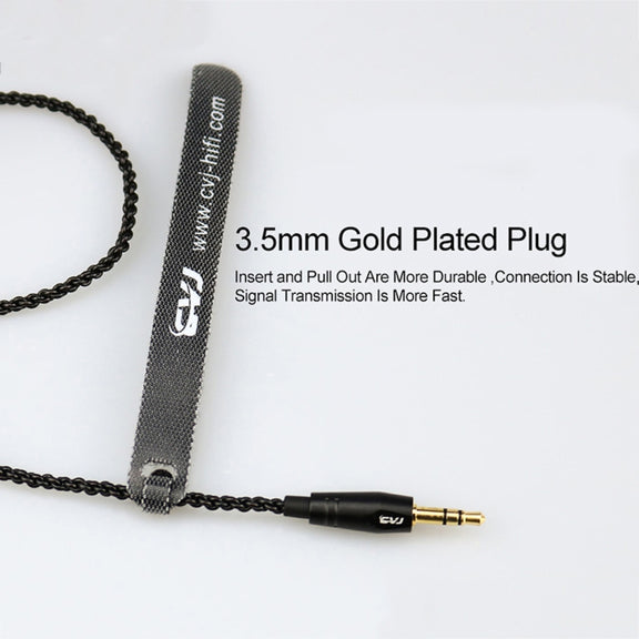 CVJ-V1 1.25m Oxygen-free Copper Silver Plated Upgrade Cable For MMCX Earphones, Without Mic