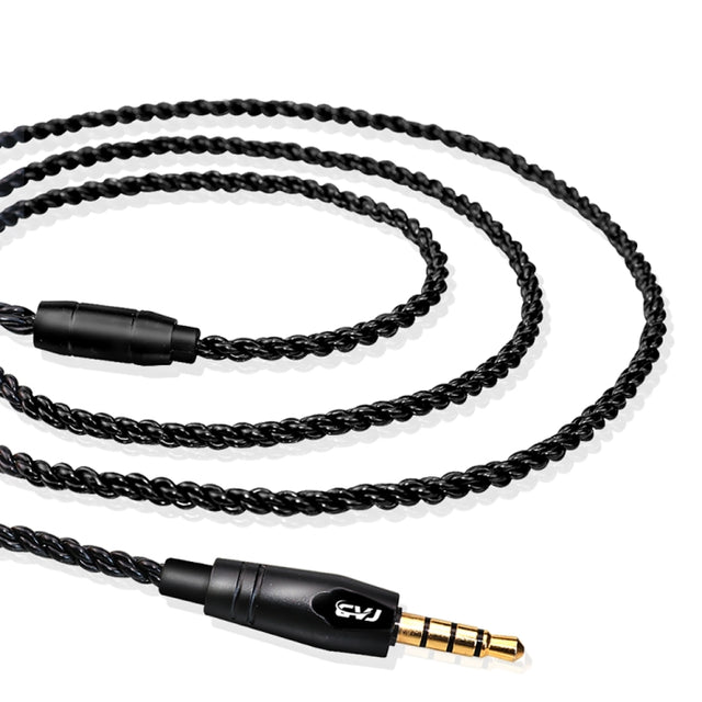 CVJ-V1 1.25m Oxygen-free Copper Silver Plated Upgrade Cable For MMCX Earphones, Without Mic