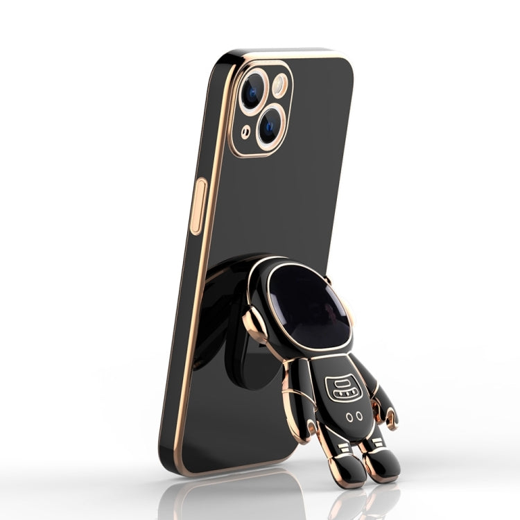 For iPhone 14 Pro Max Plating Astronaut Holder Phone Case (Purple)
