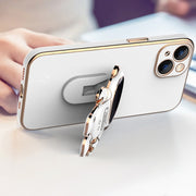 For iPhone 14 Pro Max Plating Astronaut Holder Phone Case (Purple)