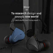 CVJ Mirror Hybrid Technology HiFi Music Wired Earphone No Mic(Black)