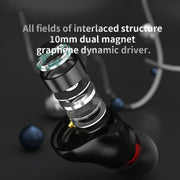 CVJ Mirror Hybrid Technology HiFi Music Wired Earphone No Mic(Black)