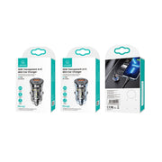 USAMS US-CC164 C32 30W Transparent Dual Port Mini Car Charger(Blue)