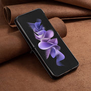 For Samsung Galaxy Z Flip5 Elegant Rhombic Texture Leather Phone Case(Black)