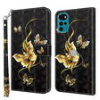 For Motorola Moto G22 3D Painted Leather Phone Case(Golden Swallow Butterfly) - free shipping - PMC TechLife - Order now!