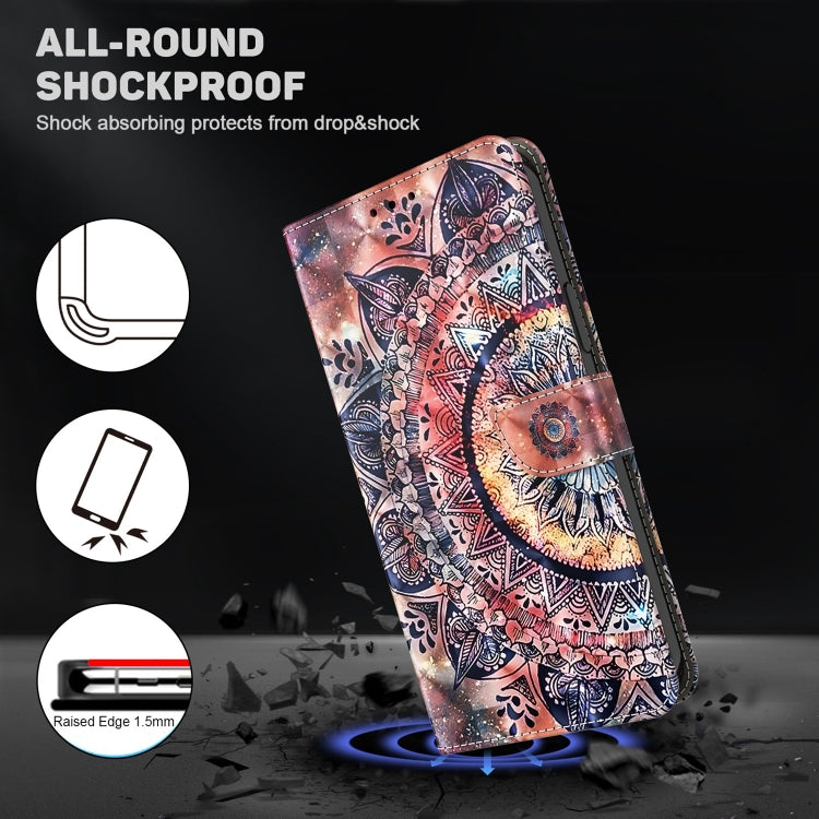 For Samsung Galaxy A52 5G / A52s 3D Painted Leather Phone Case(Colorful Mandala)