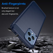 For T-Mobile REVVL 6 5G Brushed Texture Carbon Fiber TPU Phone Case (Blue)