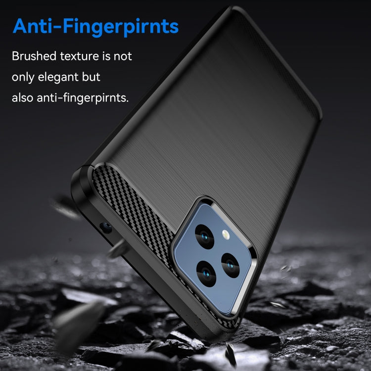 For T-Mobile REVVL 6 5G Brushed Texture Carbon Fiber TPU Phone Case (Black)
