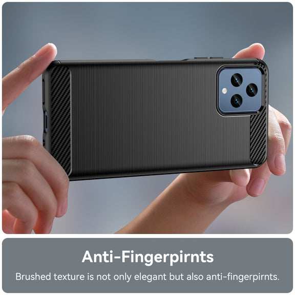 For T-Mobile REVVL 6 5G Brushed Texture Carbon Fiber TPU Phone Case (Black)