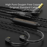 CVJ V2 1.25m Oxygen-free Copper Original 3.5mm Elbow Earphone Cable, Style:0.75mm with Mic(Black)