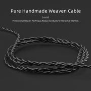 CVJ V2 1.25m Oxygen-free Copper Original 3.5mm Elbow Earphone Cable, Style:0.75mm with Mic(Black)