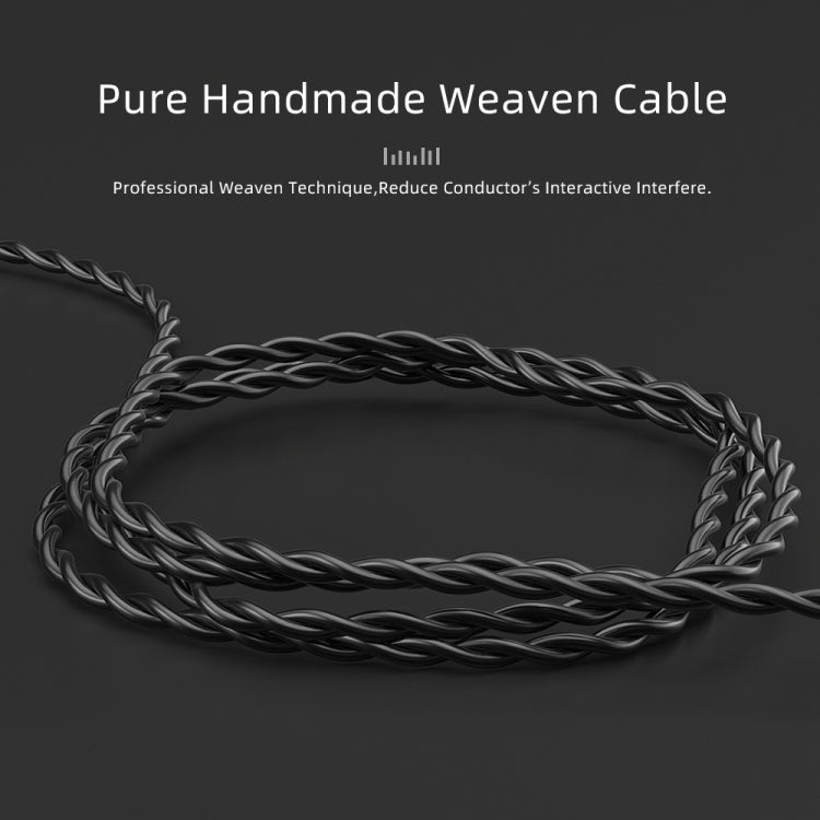 CVJ V2 1.25m Oxygen-free Copper Original 3.5mm Elbow Earphone Cable, Style:0.75mm with Mic(Black)