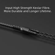 CVJ V2 1.25m Oxygen-free Copper Original 3.5mm Elbow Earphone Cable, Style:0.75mm with Mic(Black)