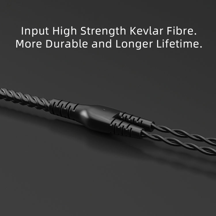 CVJ V2 1.25m Oxygen-free Copper Original 3.5mm Elbow Earphone Cable, Style:0.75mm with Mic(Black)